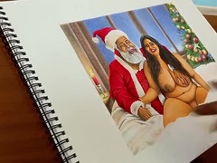 Desi Bhabi with Huge Boobs Secretly Fucks Naughty Santa on Christmas - Indian Aunty Fantasy