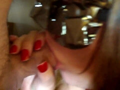 Masked Wifey Sucking Gigantic Cock