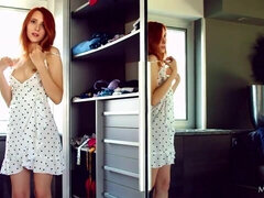 Любители, Белье, Мастурбация, Рыжие, Бритые, Тощие, Стриптизерша, Сиськи