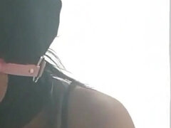 Chairtied, Hooded and Ballgagged I Take a Big Cock on All My Holes