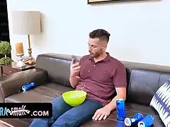 Sexy young Luna Bright getting screwed upside down and screams loud until she pops!