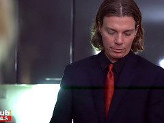 デカパイ, ブロンド, 手コキする, ホテル, なめる, オーガズム, シャワー, ガリガリ