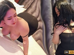 アジア人, ぽっちゃり, フェラチオ, イギリス人, カップル, 淫乱熟女, ハメ撮り, 馬乗り