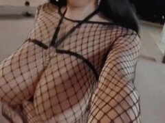 Grosser schwanz, Grosse titten, Dildo, Absätze, Selbstgemacht, Latina, Lingerie, Solo