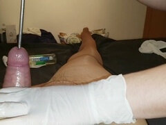 Enthousiasteling, Dominante vrouw, Handschoenen, Handbeurt, Spandexonderbroek