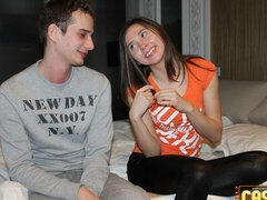 엉덩이, 큰 음경, 흑갈색 머리, 도기스타일, 자연의 가슴, 보지, 청소년, 젖가슴