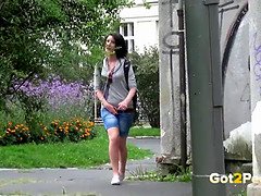Get ready to pee in public like a good girl, amateur girlspeeing