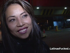 Parking lot pickup ends lucky with slutty Hispanic