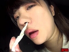 Riko Kanade Lets Thick Snot Drip to Her Lips... Then Strokes a Dildo with It, Slow and Filthy - Hook, Hair, and Pure Slime