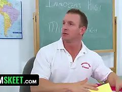 Asian cheerleader drilled by a wild professor