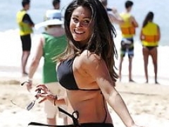 Casey Batchelor - Cyprus Beach Black Bikini