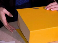 最高, ブロンド, 目瞪口呆, 一人, ストッキング, ティーン, オッパイの, おもちゃ