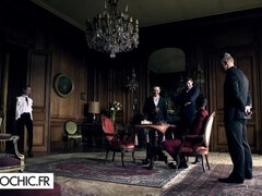 Blond, Seksspeelgoed, Dubbele penetratie, Sperma in gezicht, Ondergoed, Kousen, Trio, Tieten likken