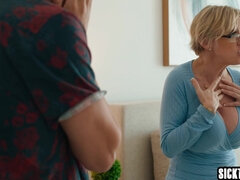 Big breasts mommy stepmom helps her boy