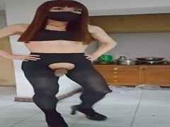 Culo, Chino, Corridas, Lencería, Masturbación, Pantaletas, Transexual, Medias largas