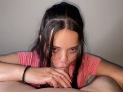 18, Amatör, Stor kuk, Avsugning, Brunett, Par, Tonåring