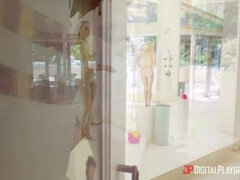 Amerikanisch, Blasen, Hardcore, Natürlichen titten, Pov, Reiten, Dusche, Dürr