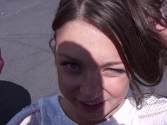 Hitchhiking teen gives up her asshole for a ride