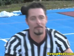 Blondynka, Obciąganie, Styl na pieska, Grupa, Obciąganie, Hardcore, Na wolnym powietrzu, Publiczny