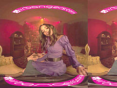 VRBangers young Gypsy gets her slit broad open VR