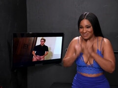 Ny Ny goes to the glory hole to find a big white dick