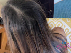 18 let, Asijské, Koupelna, Kuřba, Creampie, Footjob, Vlasaté, Teenka