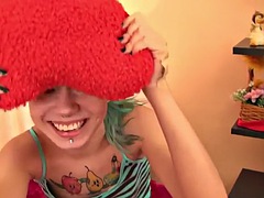 Dildo, Wprowadzenie, Lesbijka, Lizanie, Masturbacja, Solo, Nastolatki, Jednolity