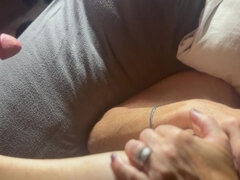 Naturally Beautiful Wife, Morning Hand Job, Feet Big Tits, Facial, Great Dick Sucking