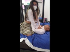 Latina, Tette naturali, Cavalcando, Studente, Uniforme