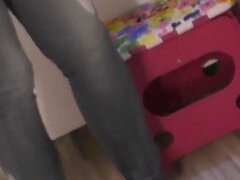 Desperate Pee in Jeans and in My Mouth