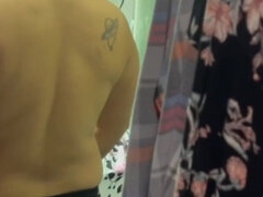 Amatőr, Fürdőszoba, Hatalmas hátsó, Cumizás, Pár, Latin lány