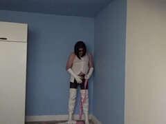 Pink and White Leather