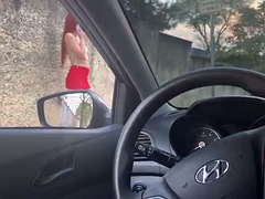 Coche, Pareja, Fetiche, Pajear, Sexo duro, Latina, Al aire libre, Público