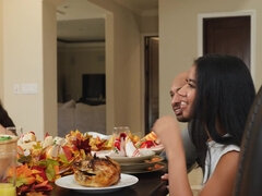 デカパイ, 黒人, フェラチオ, 茶髪の, バック, 顔射, Hd, キッチン