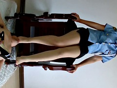 Lécher le cul, Chinoise, Femme dominatrice, Fétiche des pieds, Léchez, Collant, Police, Public