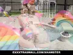 Exxxtrasmall - tiny ginger gets a mouthhole of bwc outdoors