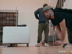 Stockinged brunette surrenders to a sex-hungry spy