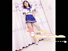 Asian flight attendant headscissors