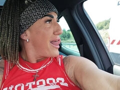 I Take Out My Tits and Fuck Myself in the Car so They Can See Me