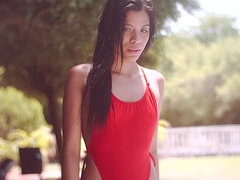 Vacker, Latina, Onani, Utomhus, Solo, Tonåring, Tuttar