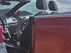 Avsugning, Bil, Sperma shot, Milf, Utomhus