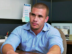 In den arsch, Dildo, Schwul, Einschiebung, Büro, Flotter dreier, Spielzeuge