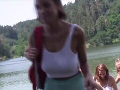 Grupo, Lesbiana, Al aire libre, Flaco