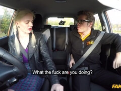 Instructor Is Caught Masturbating By A Sexy Blonde With Fantastic Tits