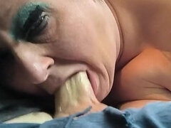 Walking Down the Road She's Masked so You Won't See Her Face Start Shagging That Juicy Cock and His Cum She's Gonna Tadte