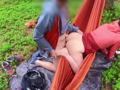 Crazy, unexperienced stunner, Liz is getting romped from the back, in the nature, by Ted