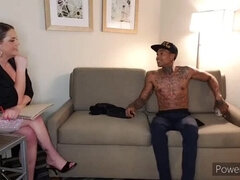 Amateur MILF Mandie Maytag Gets Black Cock on Casting Couch - Threesome BBC Action