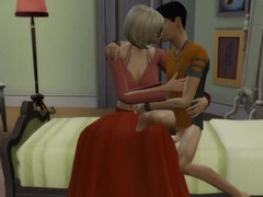 Blonde Step Mom Catches Son Watching Porn and Helps Him Lose His Virginity