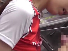 18, Azjatka, Obciąganie, Brunetka, Para, Słodka, Japoński, Nastolatki