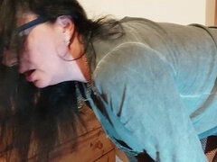 Experienced mature mom sucks dick and takes massive facial and cum in mouth